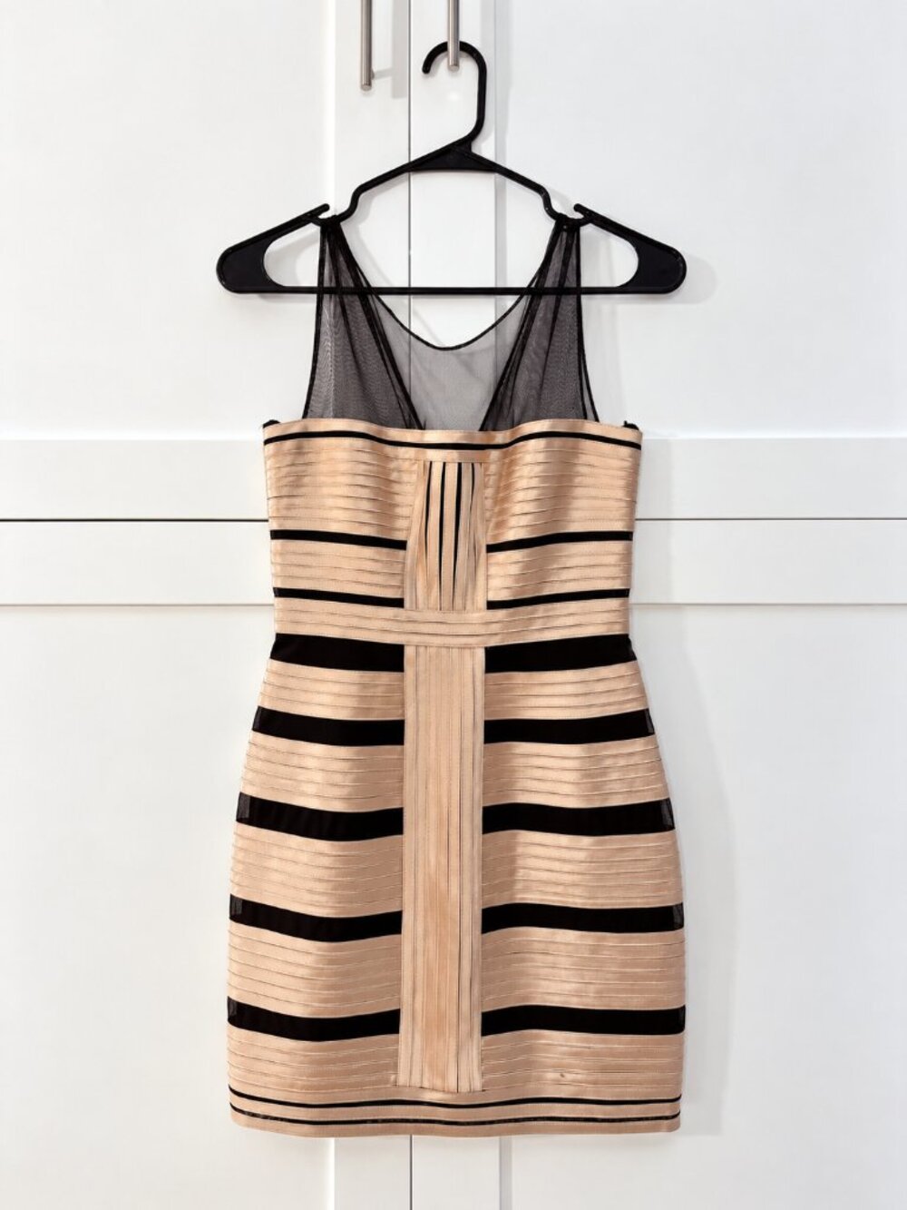 BCBGMAXAZRIA | Runway Collection | Mesh Illusion Bodycon Mini Dress - Size 2